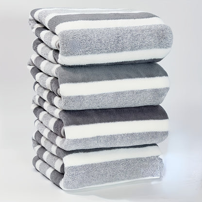 73.0cm x 32.99cm Striped Towel Set: Quick-drying, absorbent, and skin-friendly bath towels. Perfect for home bathrooms and ideal as Valentine's Day gifts.