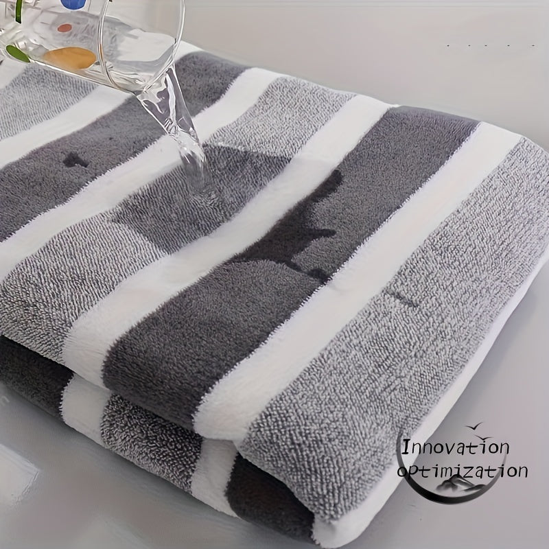 8-piece Striped Bath Towel Set with face, hand, and bath towels for hotel, sports, travel, fitness, and yoga. Soft, absorbent, and quick-dry. Ideal bathroom essentials with decorative towel