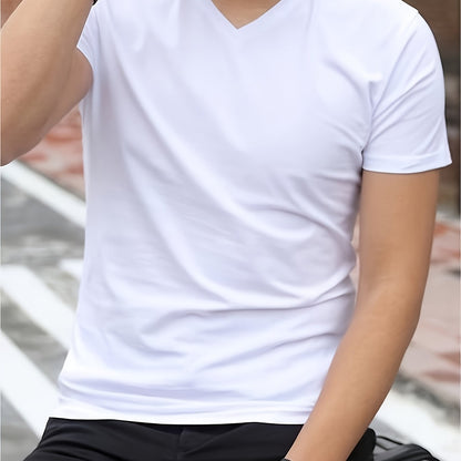 White V-neck t-shirt for men.