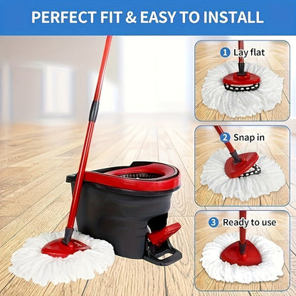 Two Ultrafine Microfiber Rotating Mop Head Refills - Suitable for Wet or Dry Cleaning, Washable and Versatile - Ideal for Dusting and Deep Cleaning with Microfiber Da Mop