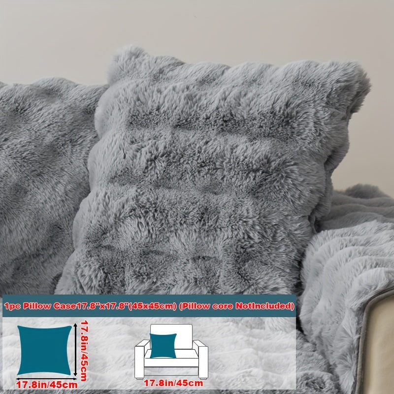 Faux rabbit fur sofa cover for cozy winter warmth. Pet-friendly, machine washable. Fits single to four-seater sofas. Perfect for living room, bedroom, office decor.