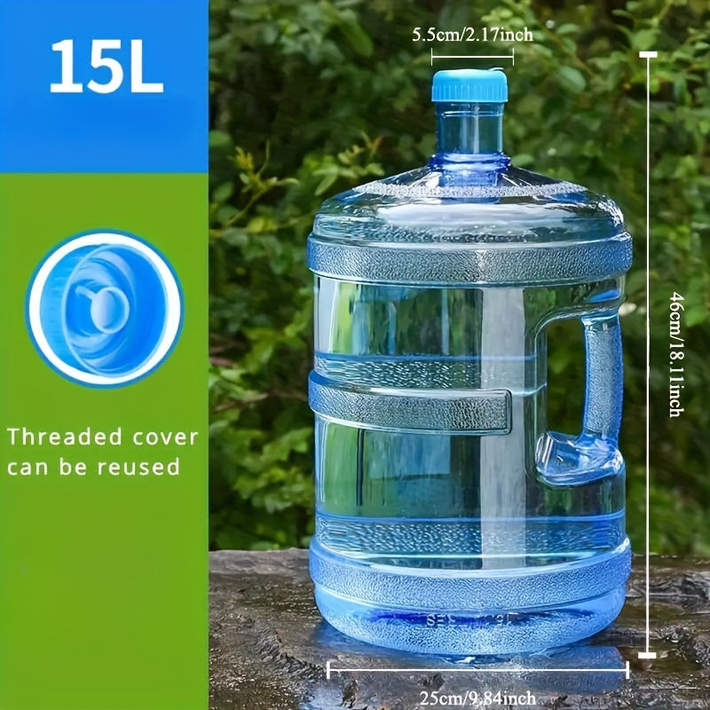 Food-safe plastic water jug perfect for camping, outdoor activities, and home.