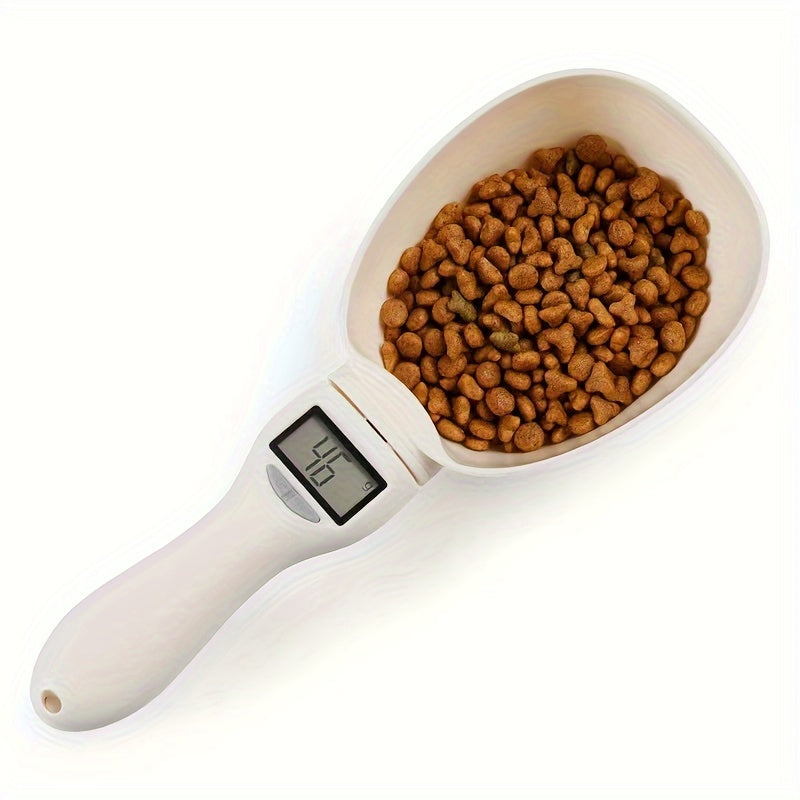 1pc Electronic Scale for weighing pet food, includes measuring spoon.