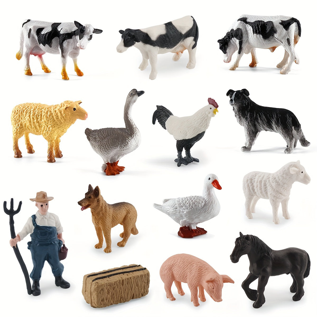 Fantarea Miniature Farm Animals set: Realistic and suitable for kids aged 3-8.