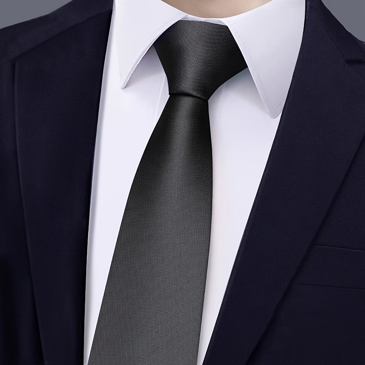 6cm Zipper tie for men suitable for work, business, and formal occasions.