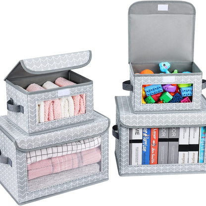 4 collapsible storage bins for closets.