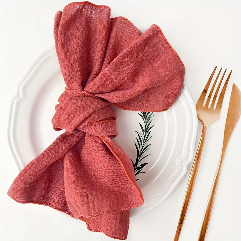 12-Pack of cotton napkins, perfect for various occasions. Reusable, solid color, square knit fabric cloth, measuring 41.91cm - ideal for dinner, wedding, Christmas, restaurant, banquet, and parties. Can also be used as tea towels.