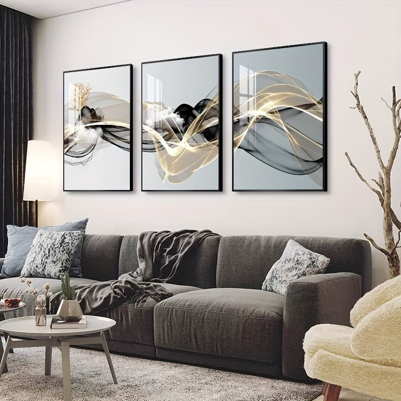 3-piece canvas poster set featuring small fresh landscape modern art, ideal for bedroom or living room. Makes a great gift for fall room decoration. Frame not included.