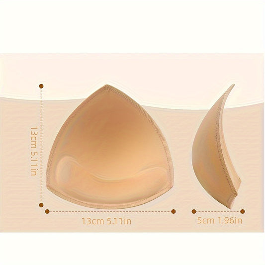 3 pairs of sewn padded bra pad inserts for A/B or C/D sports bras, with optional beige color for D/E cup sizes.