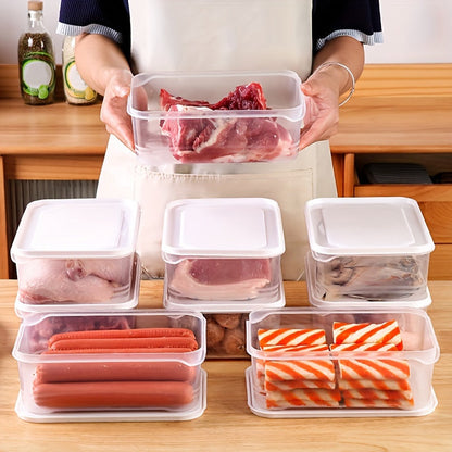 One set of three food preservation boxes, refrigerator storage boxes, and grain storage boxes. These plastic boxes come in three sizes - large, medium, and small. Also included is a lunch box and fruit storage box with lids, making them perfect for