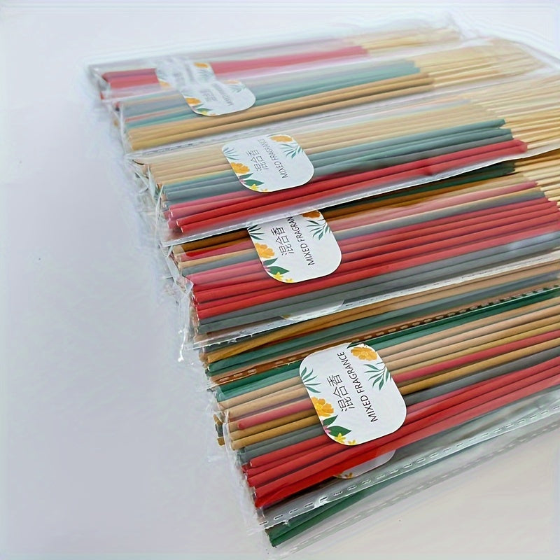 50pcs high-quality aromatherapy incense sticks with 5 scents: Dragon's Blood, Jasmine, Milk, Sandalwood, Ocean. Perfect for meditation, relaxation, deodorization, and more.