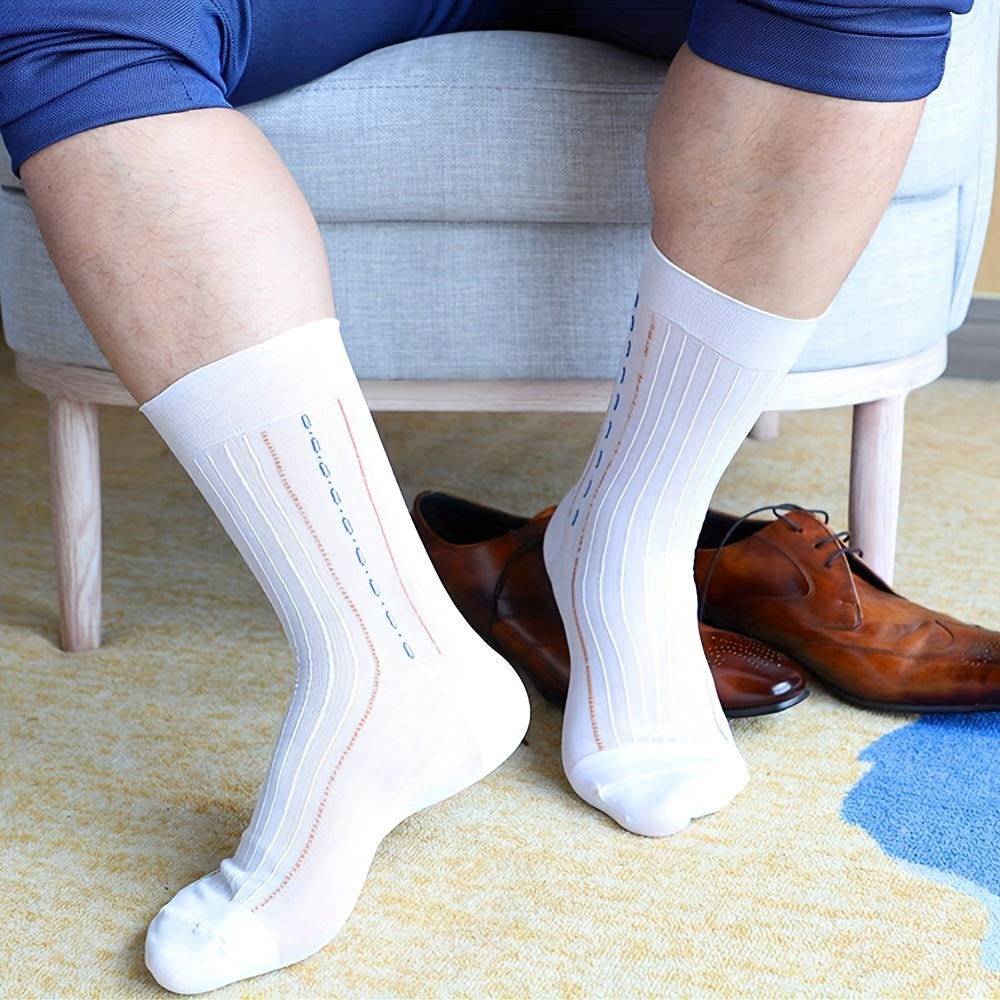 5 Men's Ultra-Thin Sheer Dress Socks - Breathable and Comfortable for Casual & Business Wear