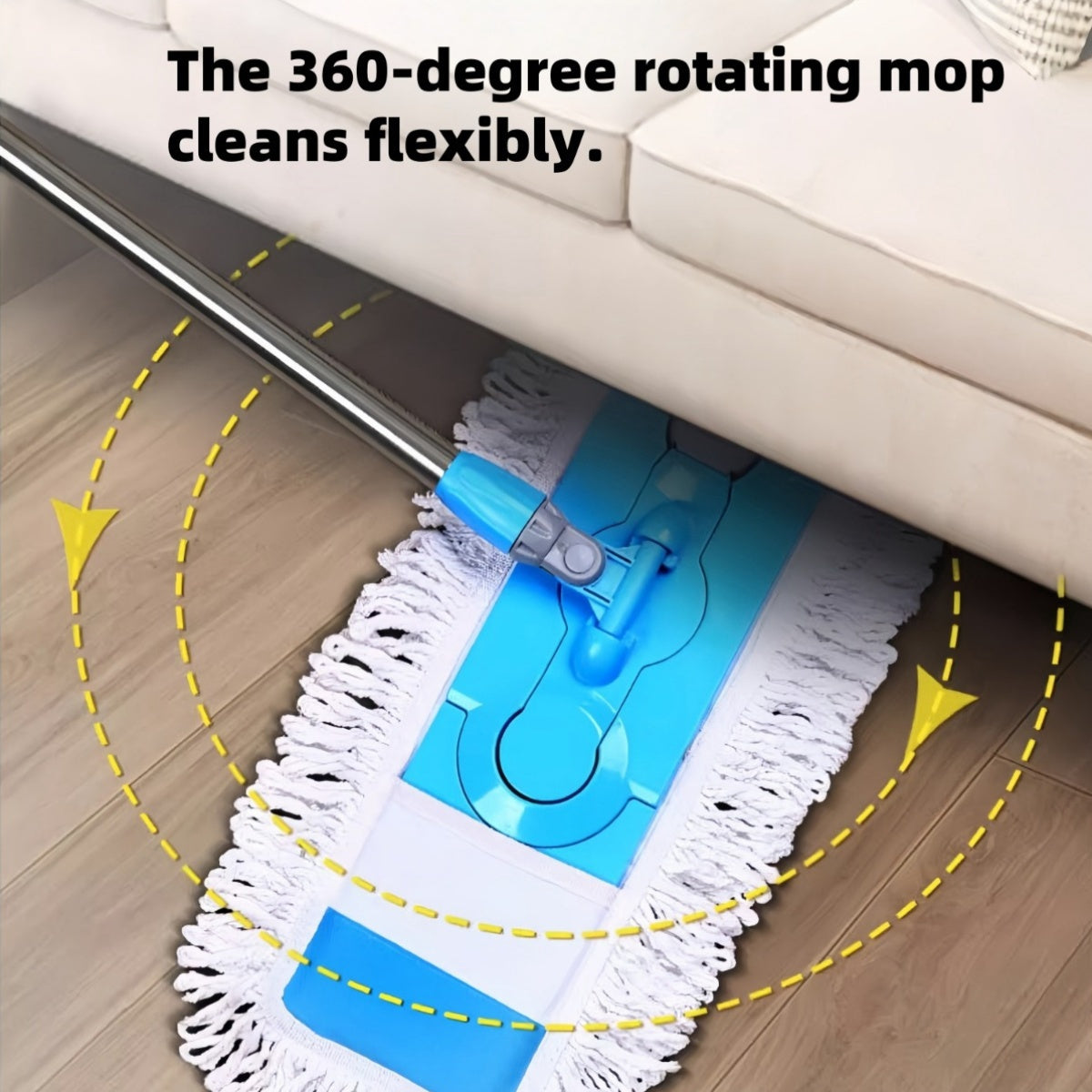 Extra Large 65.0cm Flat Mop with Extended Handle, Wide Microfiber Cloth, 360-Degree Flexible Head - Dual-Use Wet and Dry Floor Mop for Living Room, Bedroom, Toilet, Kitchen, and Floor Cleaning - 1 Piece