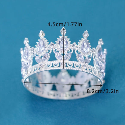 This stunning Baroque style bridal tiara features intricate golden water diamond embellishments, making it ideal for beauty pageants, proms, and formal events. Adorned with delicate flowers in a beautiful full circle design, this tiara is perfect for