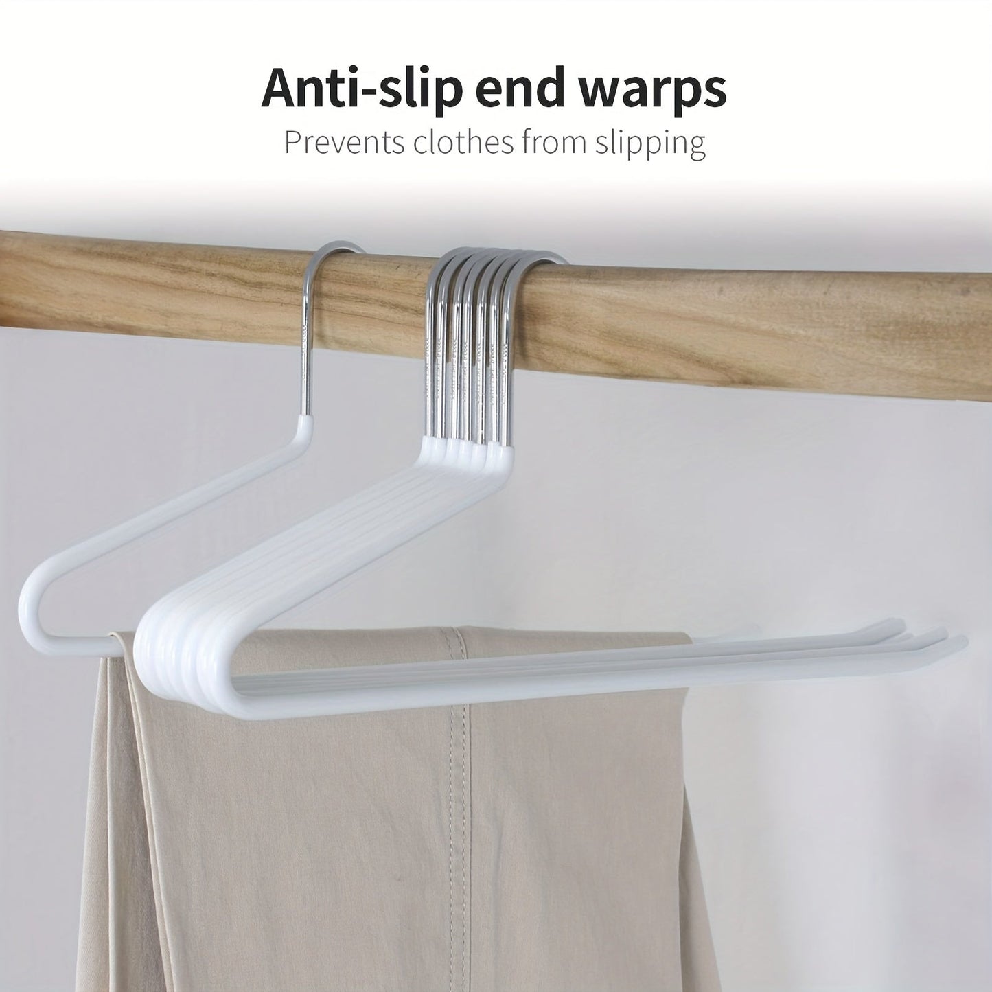 White open-ended pants hangers