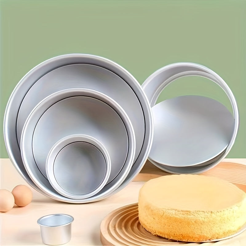 One piece of Loose Bottom Cake Pan Mold with Removable Base, Oven Tool for Baking Cakes, Kitchen Baking Gadgets and Tools in 4'', 6'', 8'' and 10'' sizes. Perfect for Home Kitchen Use.