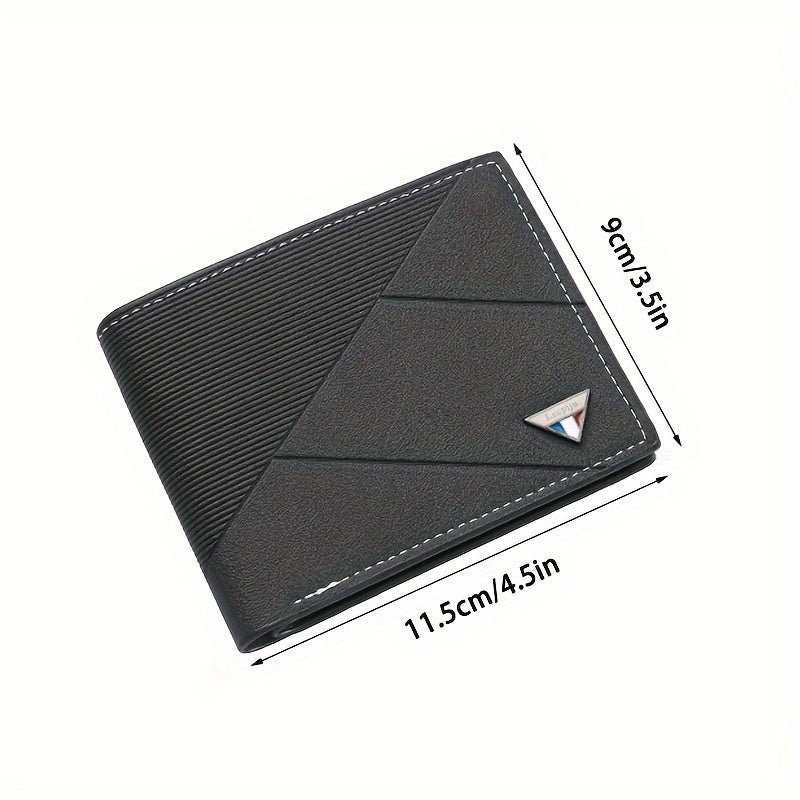 Men's fashion wallet made of soft faux leather with a large capacity, portable credit card case. It is black with contrast detail and can be hand washed or dry cleaned. Great gift for men.