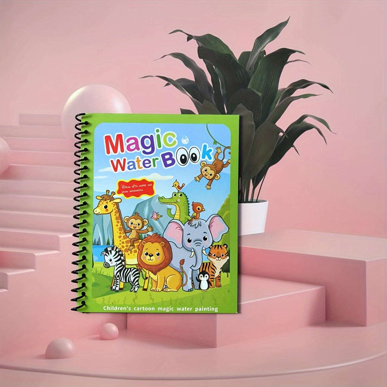 Magic Water Coloring Book for Ages 3+. Reusable Water Drawing Pad with Color Pen. Educational Painting Activity Book.