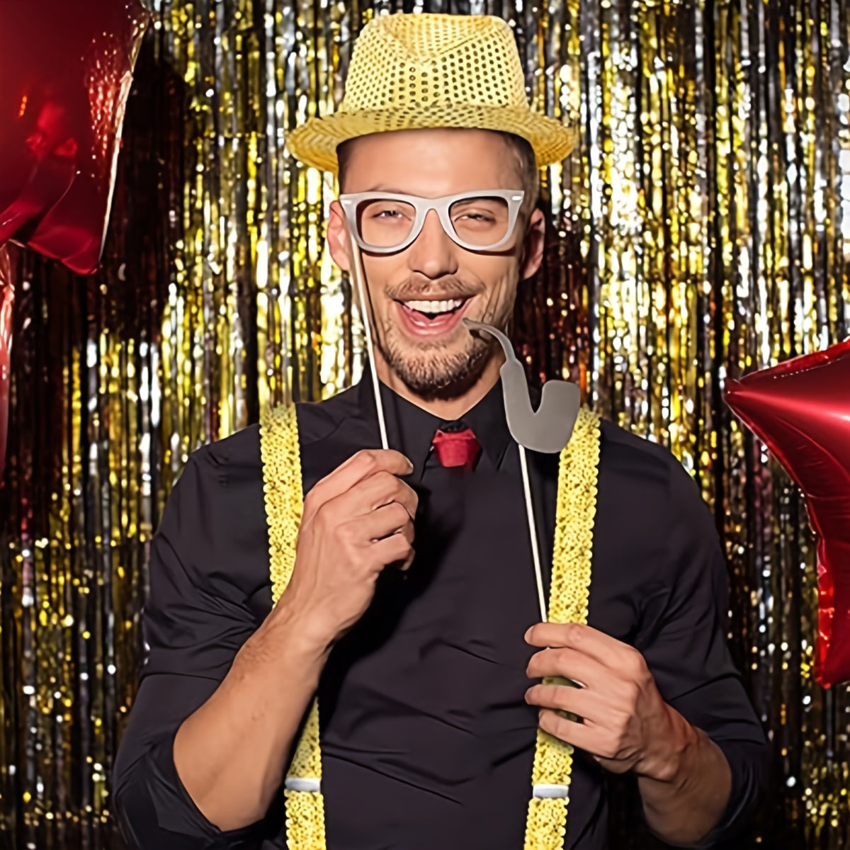 D EXCEED offers a set of three Disco sequin fedora hats with retro glitter accessories.