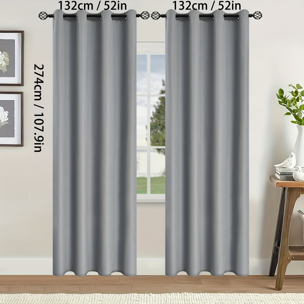 Two-Pack of Modern Blackout Curtain Panels: Keep out the sun with these thermal insulated curtains featuring a twill weave, grommet top design. Made of 100% polyester, these un-corded panels are perfect for the living room, bedroom, or any other room in