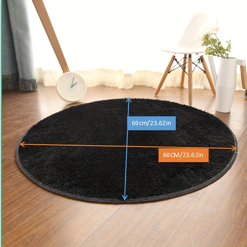 Soft, machine washable plush round area rug perfect for bedroom and living room decor - cozy and fluffy for maximum comfort.