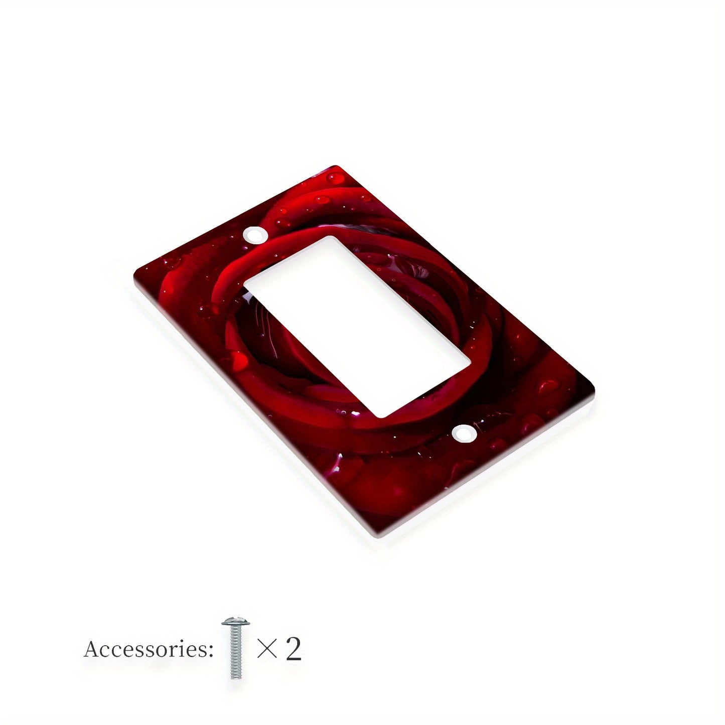 1pc ACOZUHSE Fresh Red Rose Light Switch Cover, suitable for various rooms and indoor/outdoor use.