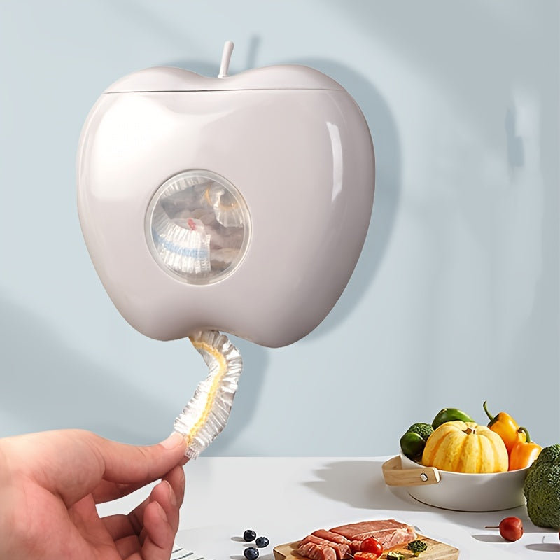 Get organized in the kitchen with our durable cling film dispenser, featuring a convenient cutter and apple-shaped design. This non-food contact wrap organizer is perfect for storing kitchen foil and wax paper. Plus, receive 100 bonus preservation films