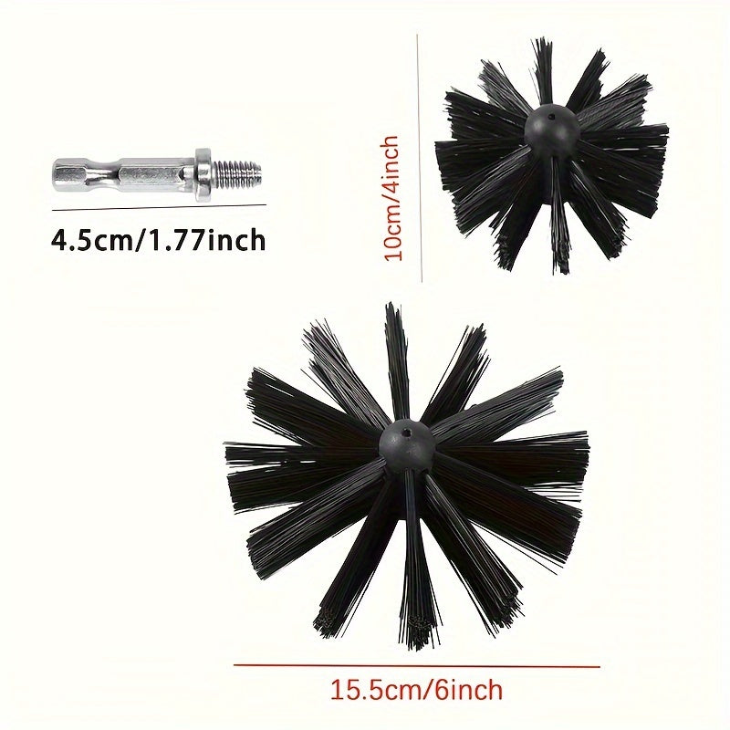 Get your hands on our chimney washing brushes and fireplace cleaning supplies, featuring brush heads in sizes 15.24cm and 10.16cm with a 5/16 screw thread. This dryer vent cleaner kit attachment will keep your fireplace spotless.