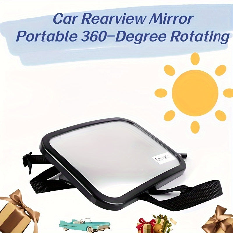 Stay calm and keep an eye on your little one with this baby car seat rearview mirror. Designed for infant car seats, it offers a wide-view safety mirror with a clear reflection and non-glass material for added peace of mind. The 360-degree rotatable