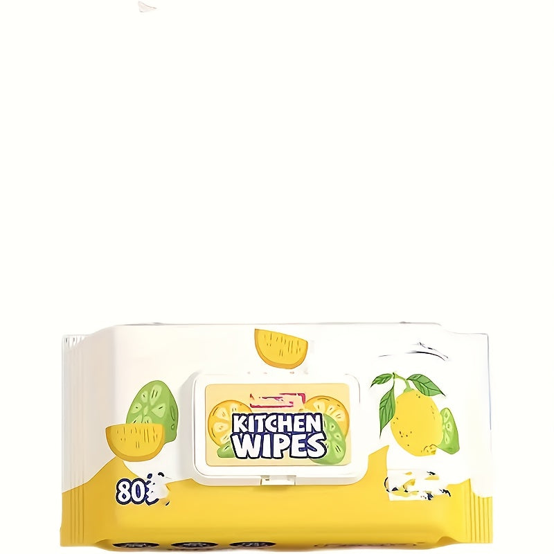 Set of 80 Multi-Purpose Kitchen Cleaning Wipes made of Non-Woven material that is Super Absorbent and Degreasing. Leaves No Residue and is Safe for Appliances. Features Manual Tear for Easy Use without the need for Power.