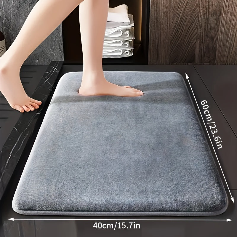 Bathroom Rug - Plush Coral Fleece Luxury Memory Foam Bath Mat - Soft, Non-Slip, Quick-Dry Polyester Rug for Bathroom Floor - Machine Washable