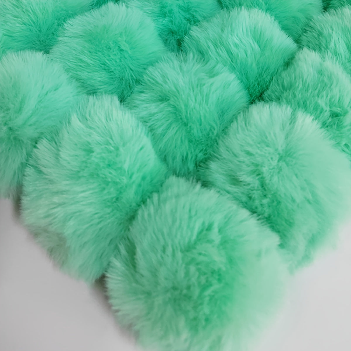 Set of 20 8cm Faux Rabbit Fur Pom Pom Keychains, Fluffy Balls attached to Elastic Loop for Hats, Keychains, Scarves, Gloves, Bags and other Accessories