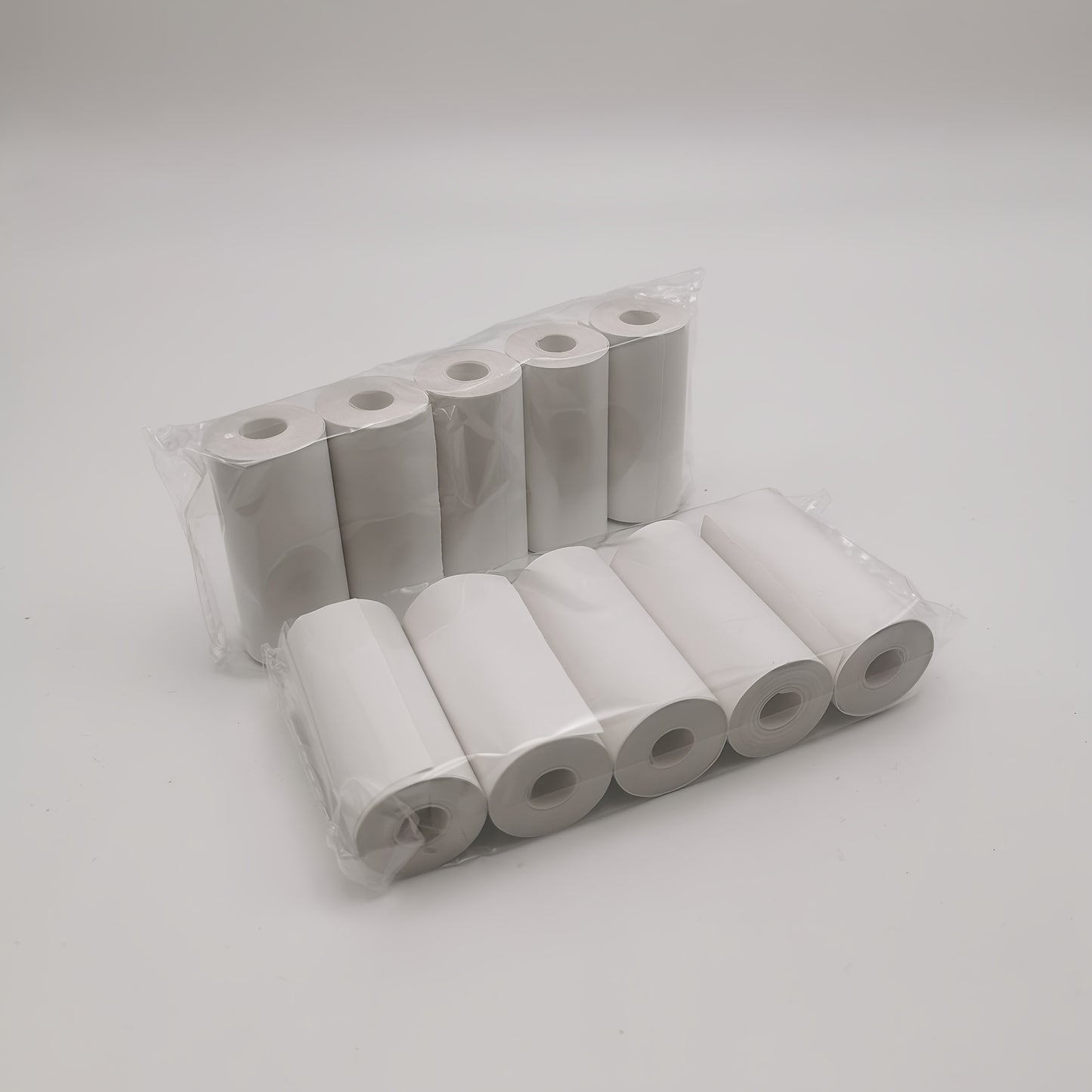 10 Rolls mini self-adhesive thermal paper printer labels for 57mm inkless printers.