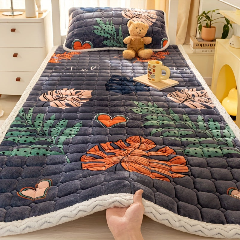 Stay warm and comfortable with the 1-piece Cozy Milk Fleece Quilted Mattress Topper. This machine washable topper offers all-season comfort for camping, guest rooms, and bedrooms. Made with polyester filling and cover, featuring woven active printing.