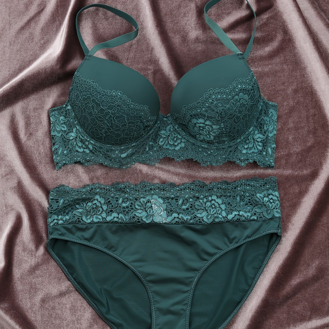 Lace push-up cami bra and panties set for women, sexy lingerie & underwear