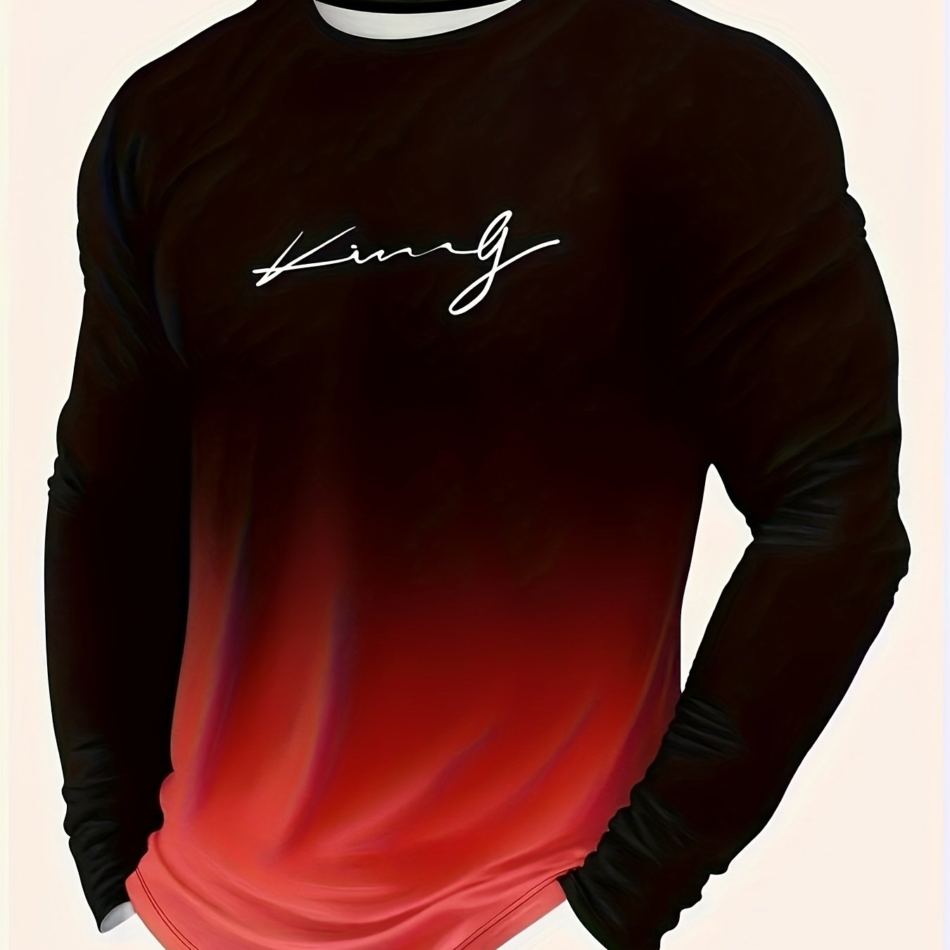 Men's long sleeve round neck street T-shirt