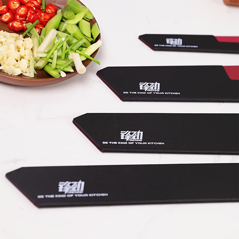 Discover the FINDKING Brand 4-12 Piece Knife Edge Guard Set in a Universal Black PP Plastic Sheath. This Non-Toxic knife protector ensures safe and convenient storage for your Chef Kitchen Knives.