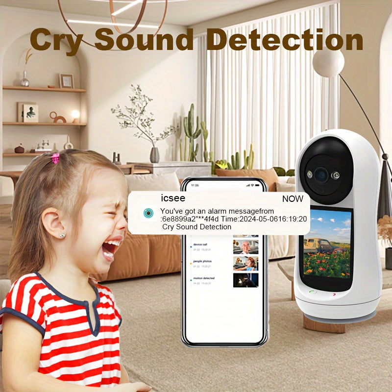 Introducing the YIIYRY 1080P HD Smart Security Camera featuring Dual Audio, Motion Detection, Video Calling, and Sound Detection. This camera offers WiFi Wireless Connectivity, USB Powered capability, and is Compatible with Smartphones.