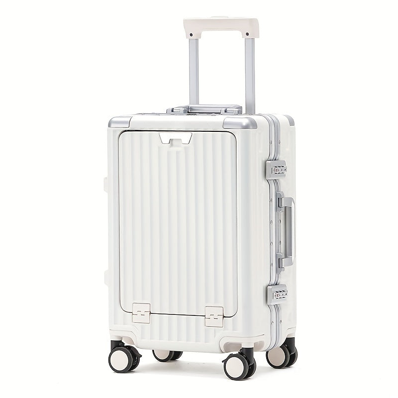 Durable Business Carry-On Luggage with Aluminum Frame, Spinner Wheels, and Combination Lock