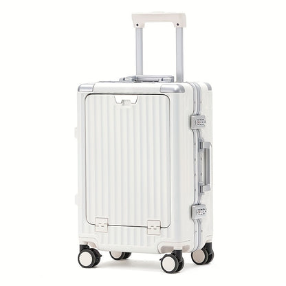 Durable Business Carry-On Luggage with Aluminum Frame, Spinner Wheels, and Combination Lock