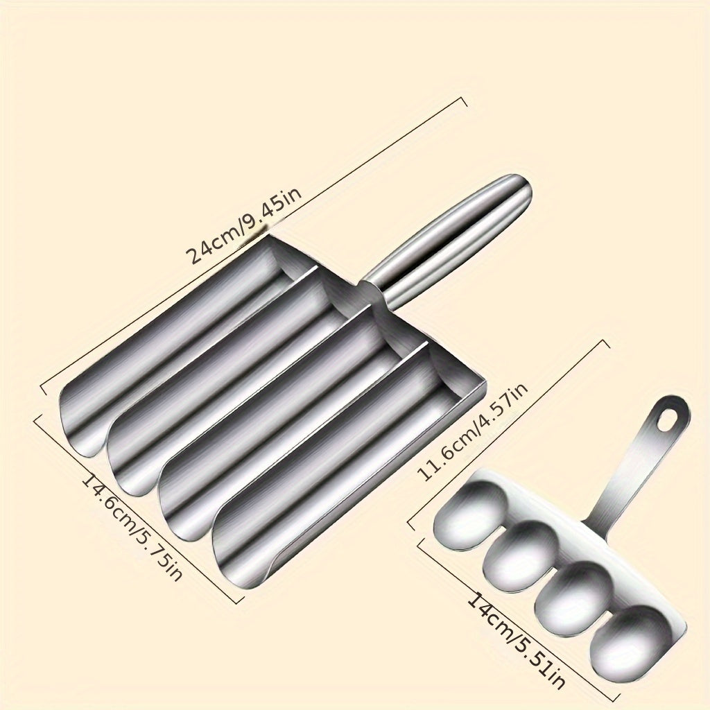 The Triple Household Meatball Maker is designed for making meatballs, fish balls, shrimp slips, rice balls, and more. Made of 304 stainless steel, this versatile mold is perfect for filling with meat and creating perfect meatballs every time. It's a