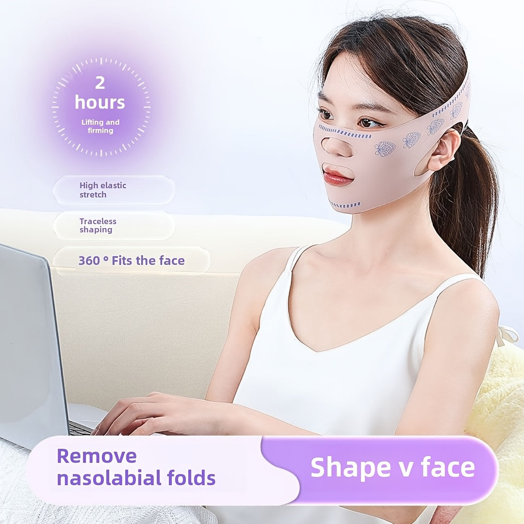 1pc MINGXUAN Face Lifting Mask with comfortable, skin-friendly material and facial training band for various activities.