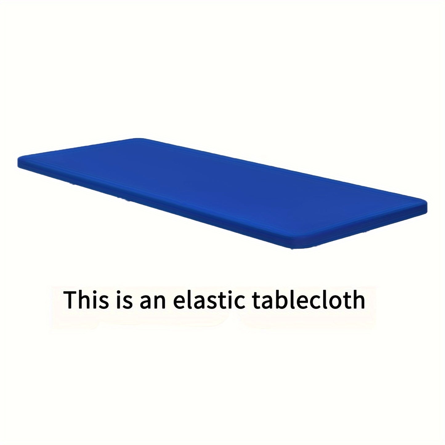 Rectangular half-wrapped polyester tablecloth with elastic edges, perfect for outdoor events and parties.