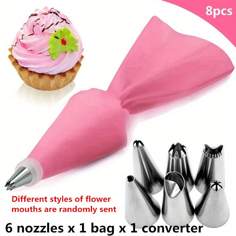 Silicone Pastry Bags Set for DIY Cake Decorating - Includes 8 and 26 Pieces with Nozzle Kit