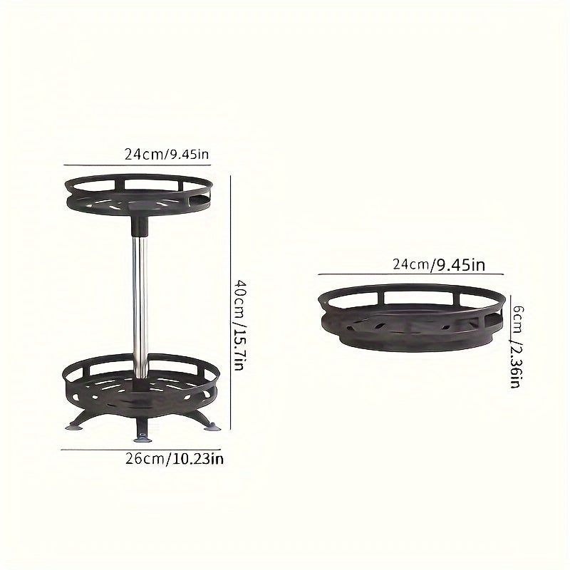 Элегантный вращающийся органайзер с регулируемой высотой для кухни, ванной и не только.
