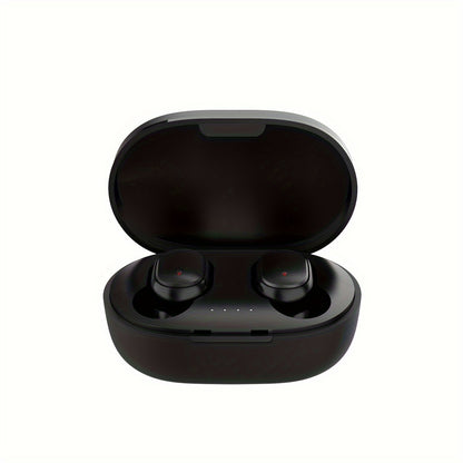 Compact TWS Wireless Earbuds in beige, blue, & black with USB-C charging case. Ideal for sports and a perfect holiday gift.