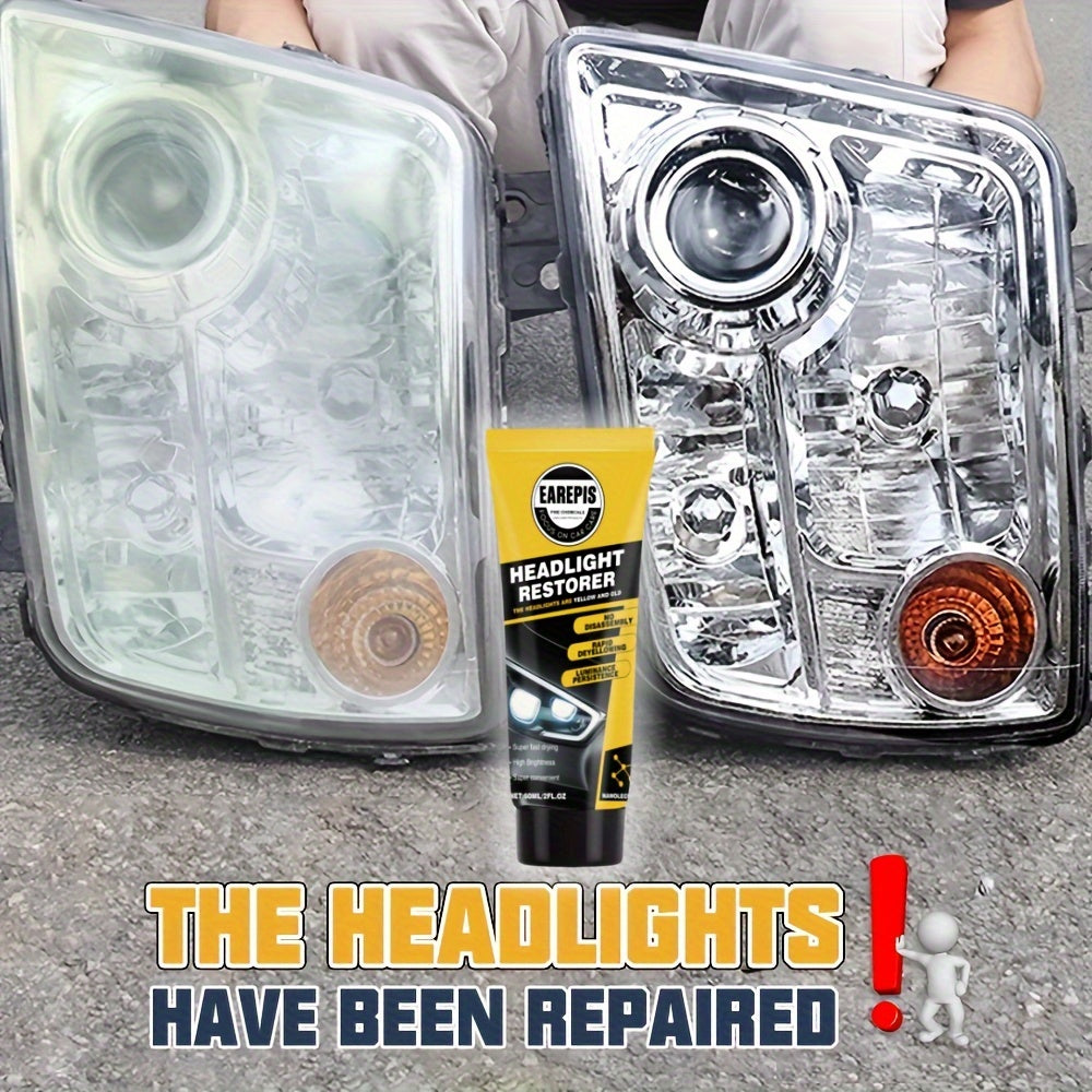 Revive Your Car Headlights with 1pc AutoHeadlight Restoration Cream - Effectively Removes Scratches, Oxidation, and Restores Brightness - No Power or Batteries Required - Easy to Use Car Headlight Repair Solution for Maintenance and Refurbishment