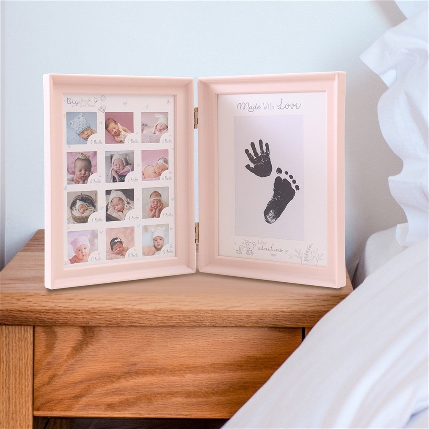 Commemorate 100 Days with our Anniversary Photo Frame - Preserve Your Baby's Prints and Capture Special Holiday Memories like Halloween, Thanksgiving, and Christmas