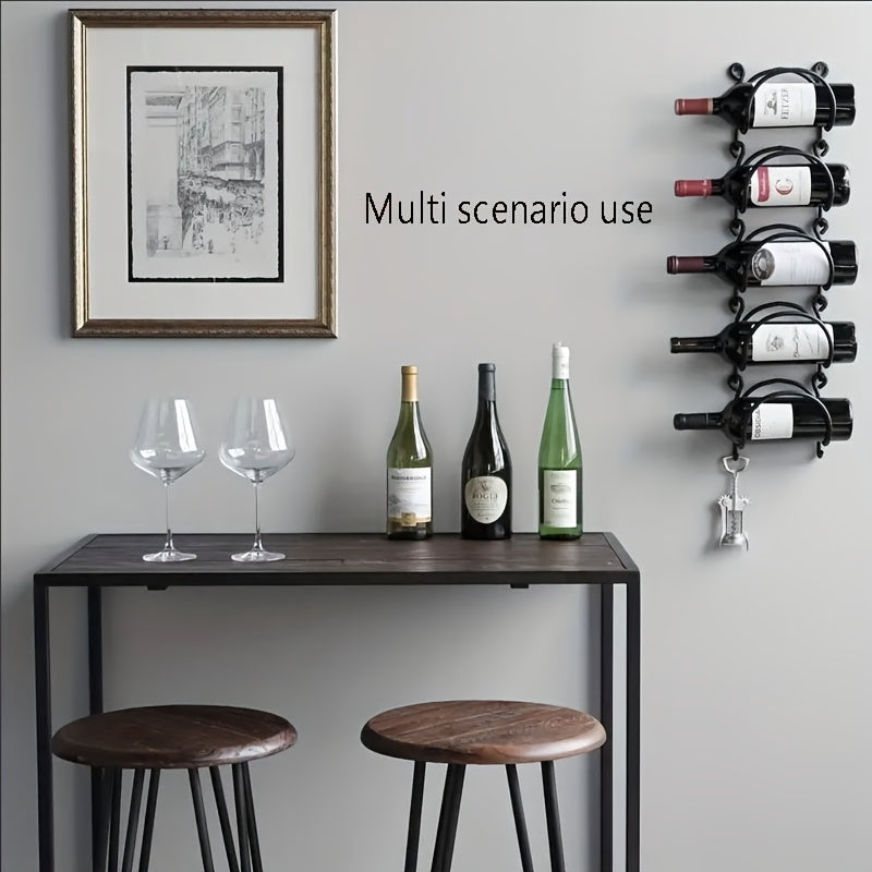 One Storage Rack with 4 Pieces, including 1pc Storage Rack, 3pcs Hook Connection Buckle, Towel Rack, Red Wine Rack, and Wall-mounted Clothes Rack. Can Be Stacked for a Multi-functional Iron Art Storage Solution.