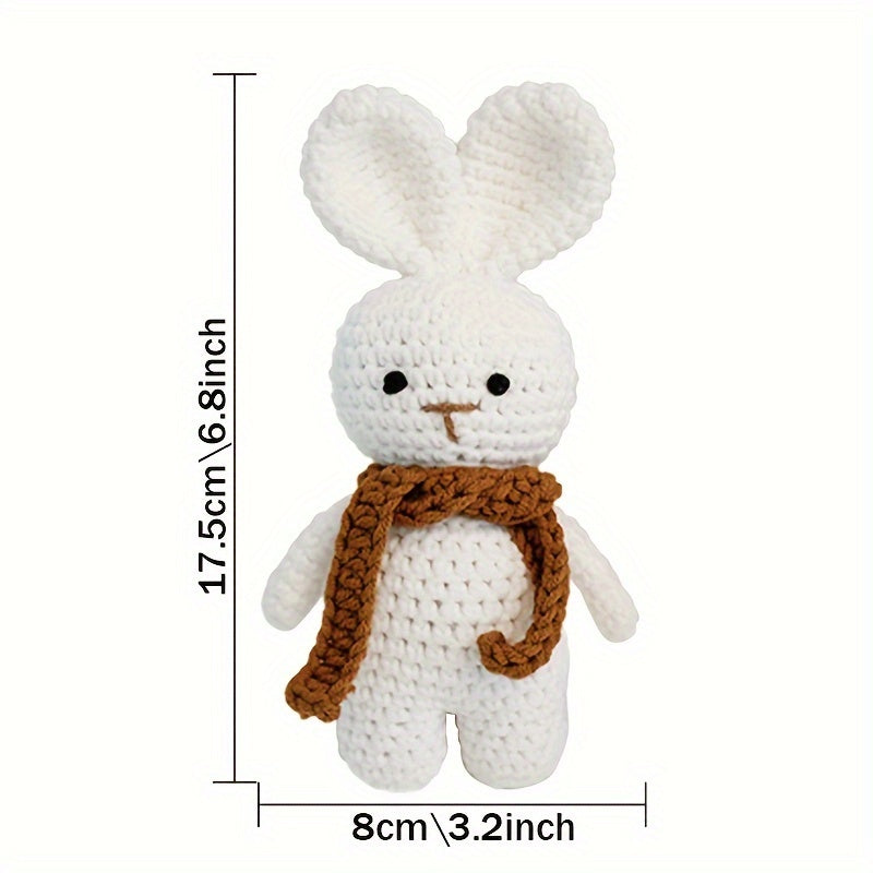 Soft, safe, and adorable handcrafted cotton animal plush toy - bunny - perfect for young children aged 0-3 years. This cute and cuddly bunny doll makes a great gift for baby showers, holidays, or Easter. Ideal for newborn baby gifts.